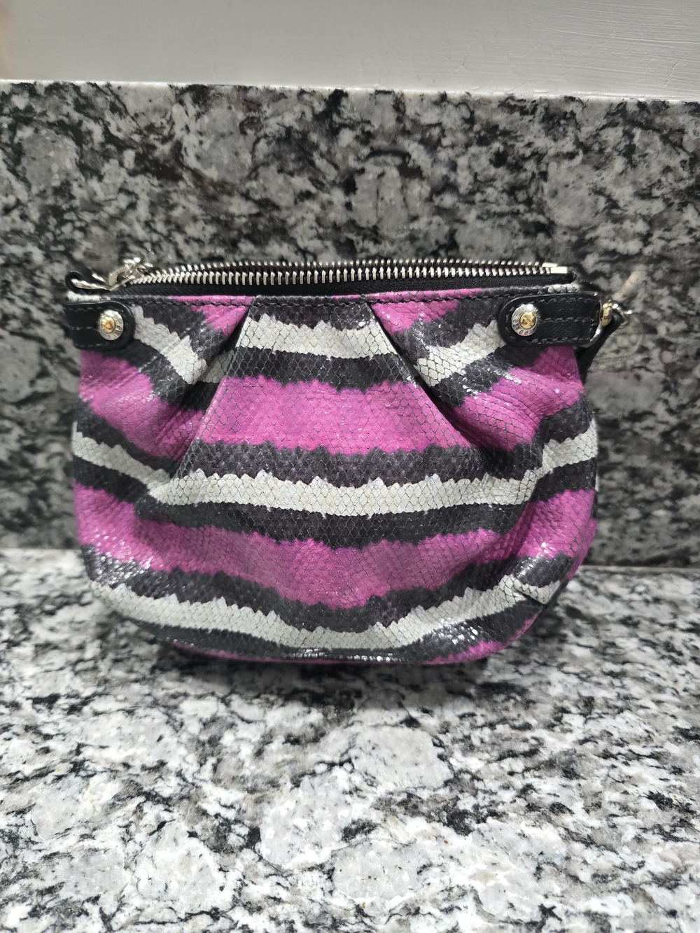 EUC Vintage Henri Bendel Exotic Snakeskin Pouch Clutch / Wristlet W/Dustbag